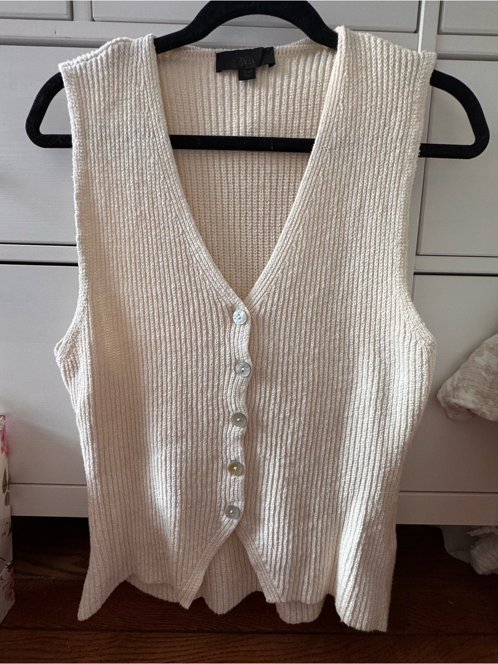 Zara Ecru Knit Vest Tank Top